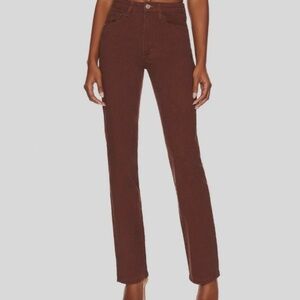 NWT Revolve WeWoreWhat Icon Stretch Twill Denim Jean Brown Cacao Size 24